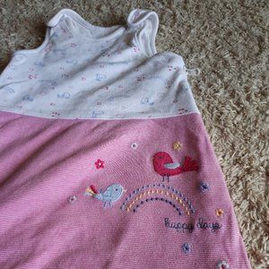 F&F sleep sack pink/white baby girl size 6-12 M